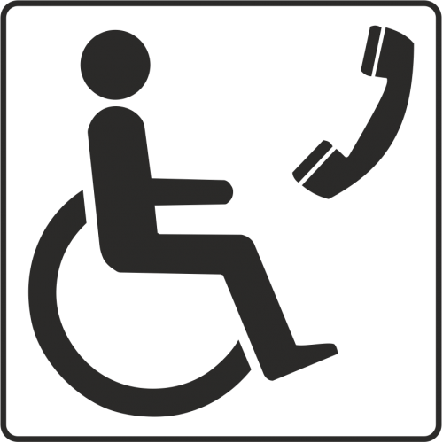 Знак телефон для МГН. Инвалидные символы телефон. Наклейка disabled. Disability signs.