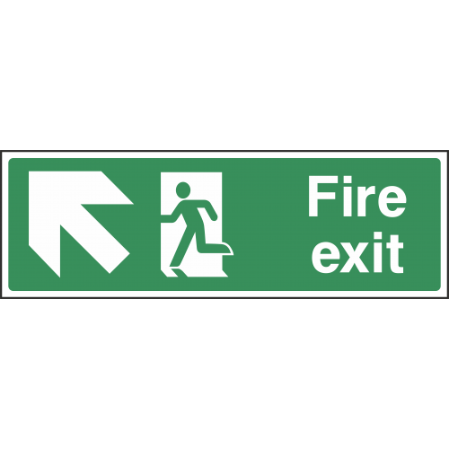 Fire Exit Left/Up Arrow Sign with SafetySignStore.co.uk